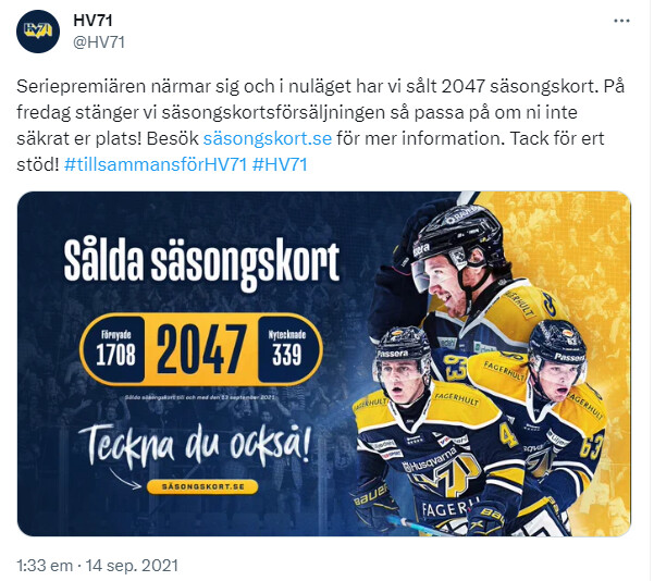 Tråden Om HV71 - Nr 2795 Av Diabolics - HV71 - HV71fans.se